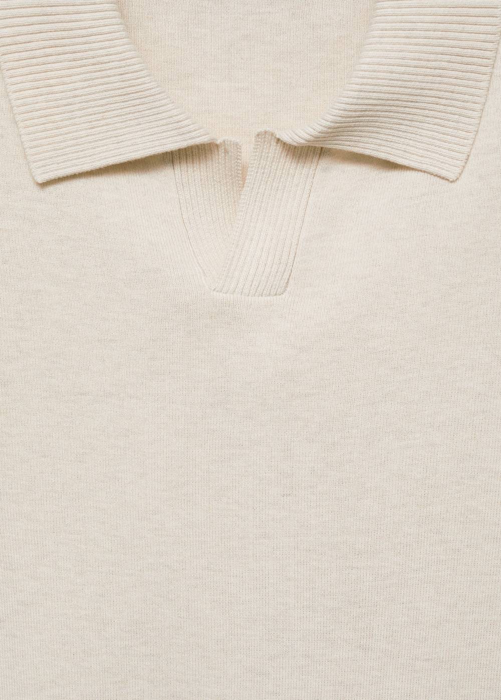 Mango Texturiertes Strick-Poloshirt aus Baumwolle Letzter Tag