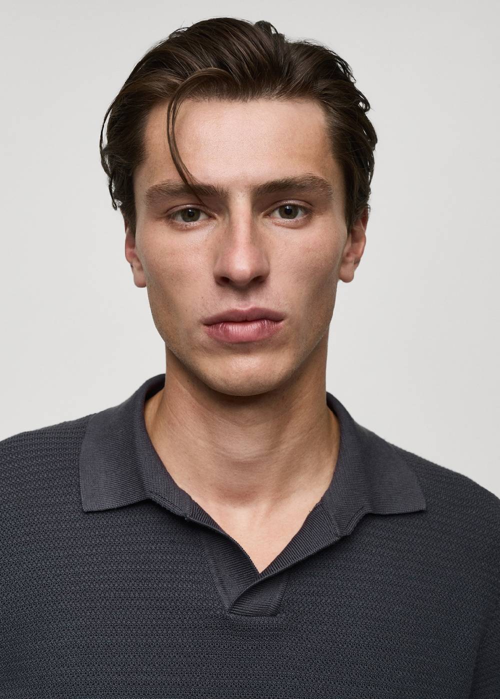 Mango Poloshirt aus Baumwolle mit Tencel in Flechtoptik Discount Store für neue Produkte