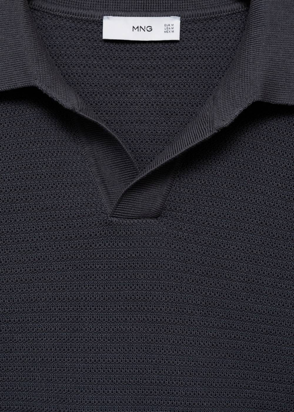 Mango Poloshirt aus Baumwolle mit Tencel in Flechtoptik Discount Store für neue Produkte