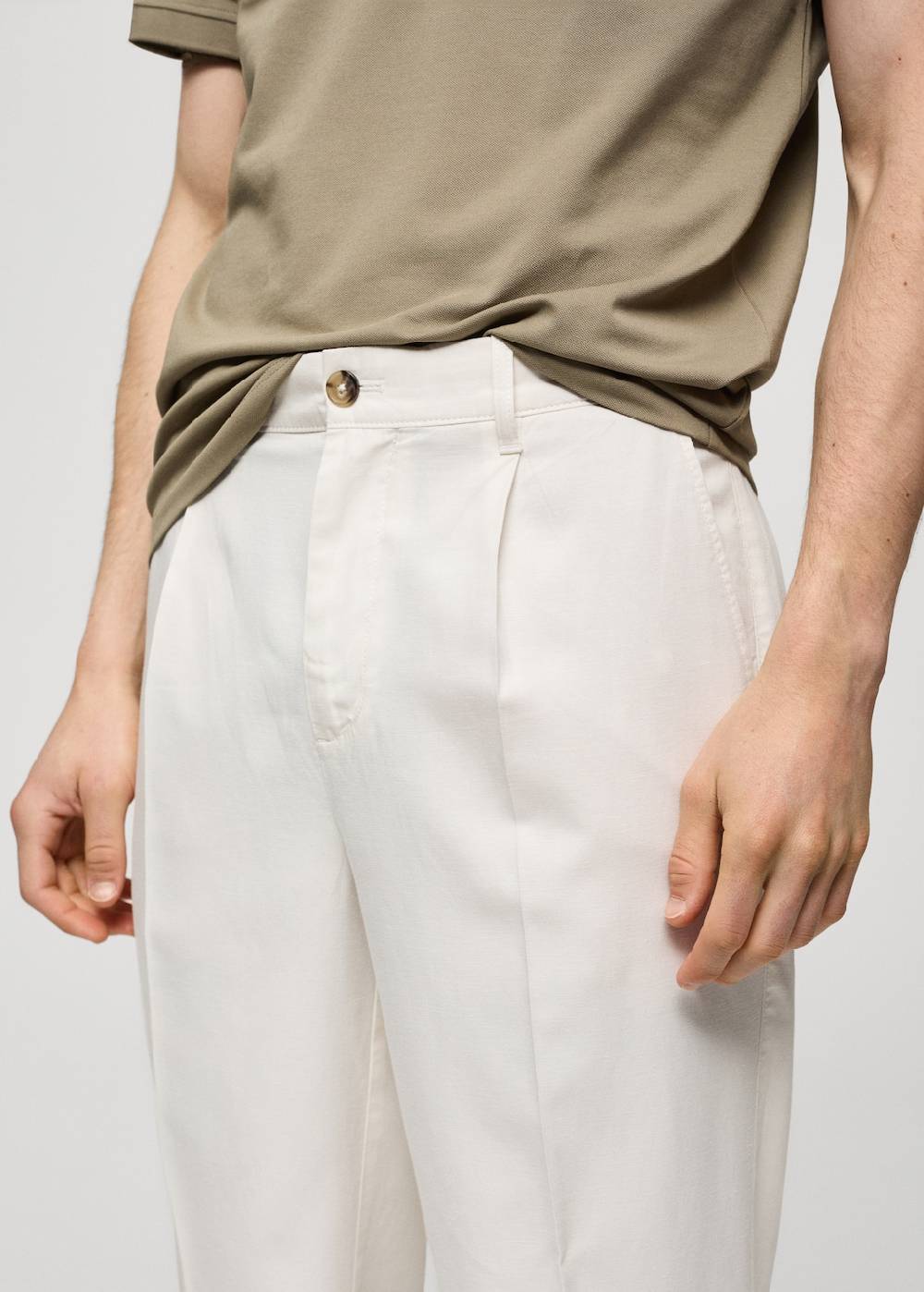 Mango Bundfaltenhose aus Lyocell mit Baumwolle Super Rabatt