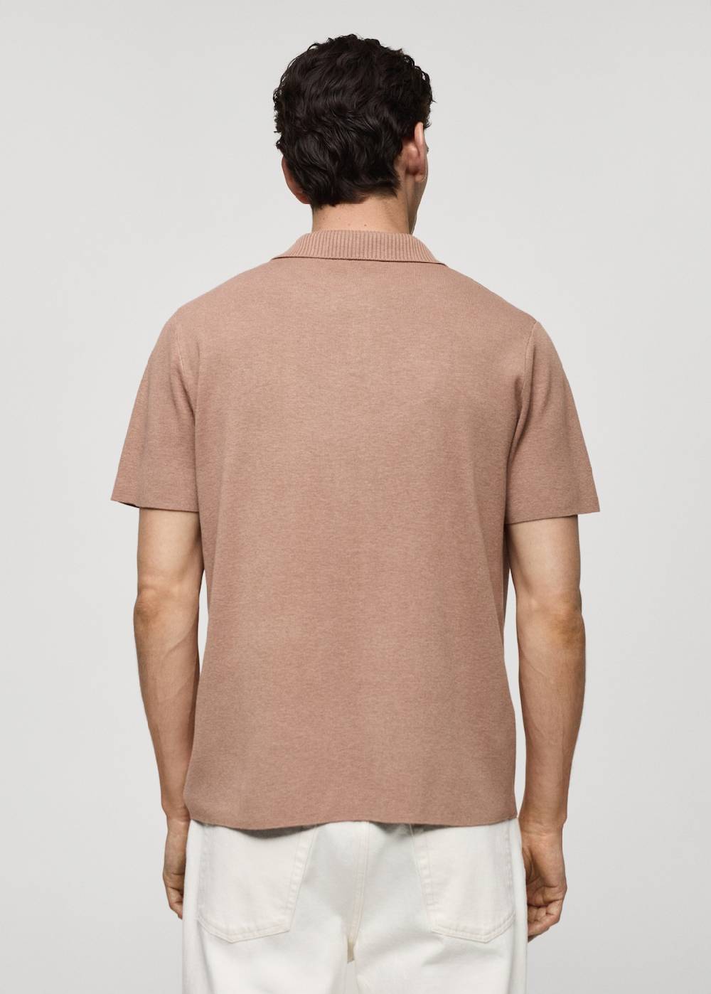 Mango Texturiertes Strick-Poloshirt aus Baumwolle Speichern exportieren