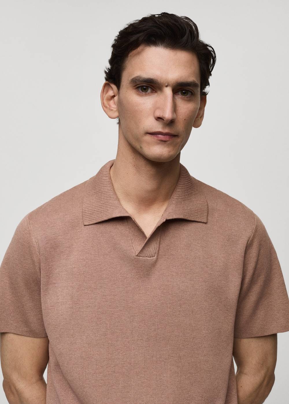 Mango Texturiertes Strick-Poloshirt aus Baumwolle Speichern exportieren