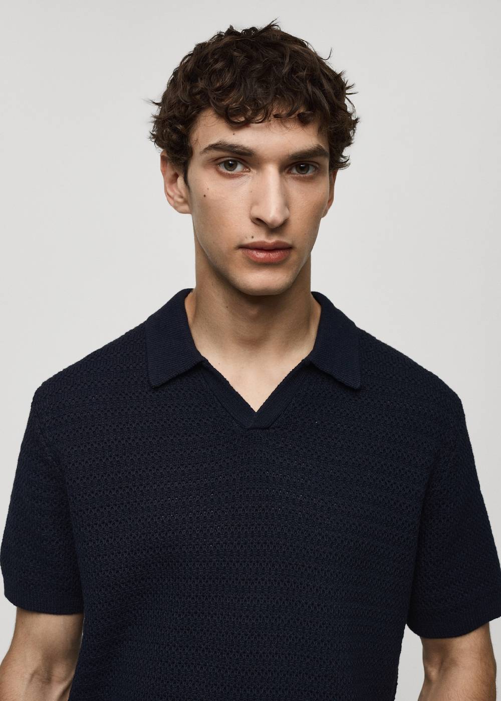 Mango Strickpoloshirt in Flecht-Optik 2025