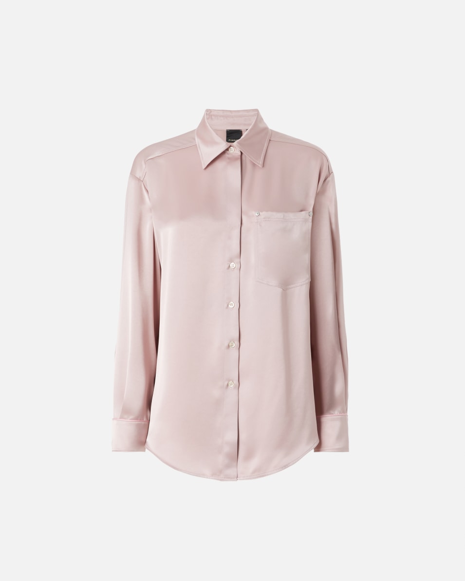 ﻿Pinko Glänzende Hemdbluse mit tiefem Ausschnitt
