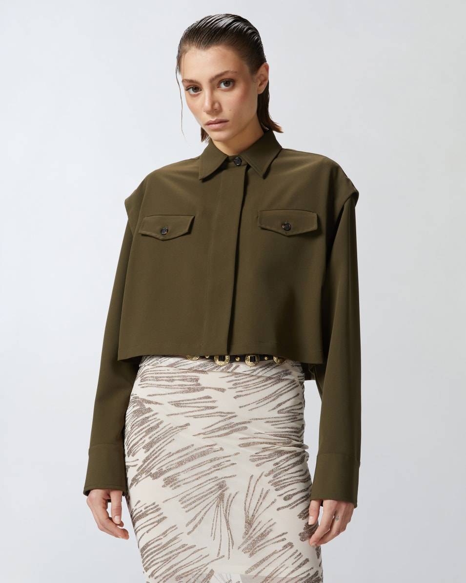 Pinko Kurze Hemdbluse mit Brusttaschen Lagerräumung