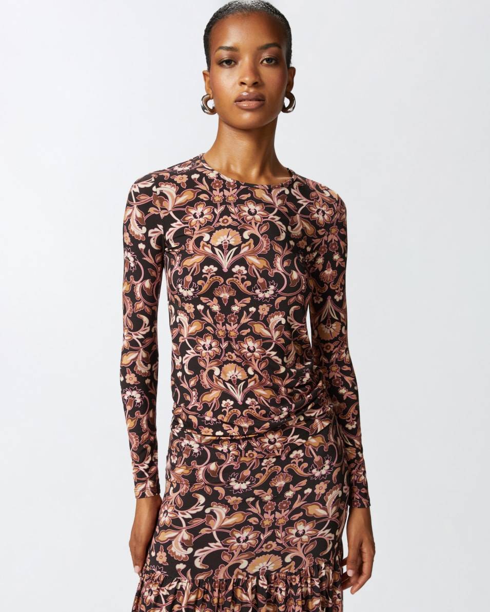 Pinko Langarm-Shirt mit Blumenprint Neueste Mode
