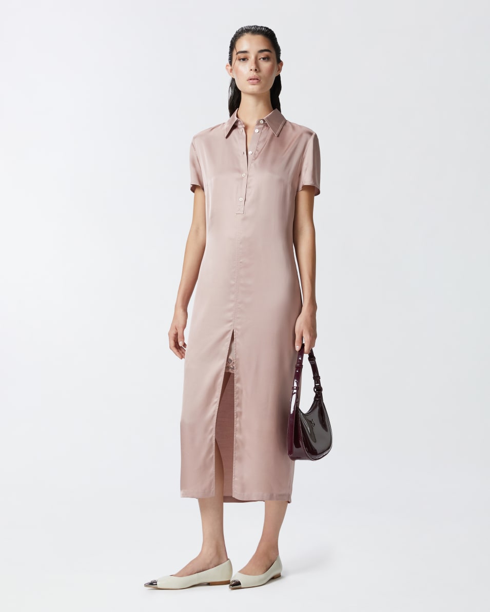 Pinko Midi-Polokleid aus gewaschenem Satin Zeitlich begrenztes Angebot