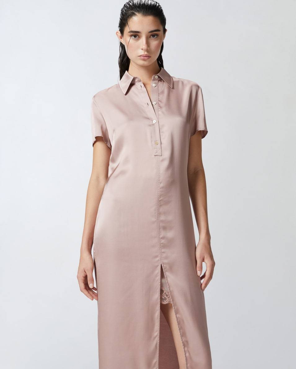 Pinko Midi-Polokleid aus gewaschenem Satin Zeitlich begrenztes Angebot
