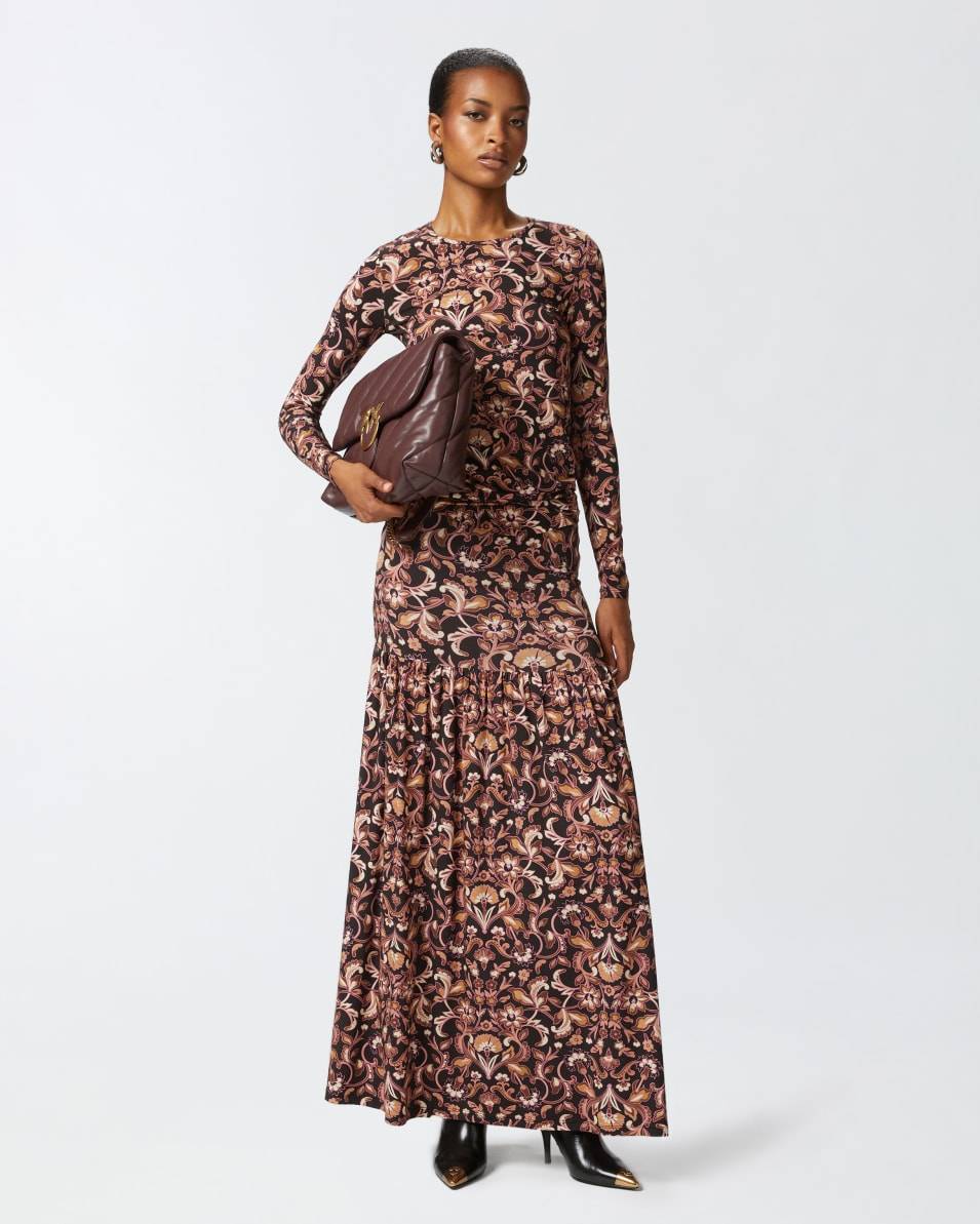 Pinko Langer Rock aus geblümtem Jersey Blitzangebot