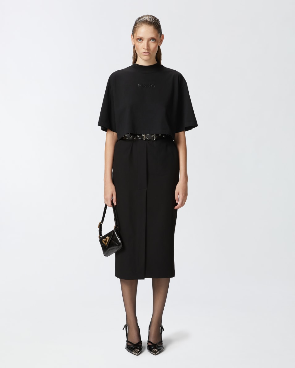 Pinko Cropped-T-Shirt mit Logo-Stickerei Riesige Ersparnisse