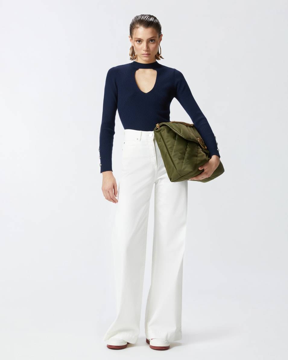 Pinko Wide-Leg-Hose aus gefärbtem Twill Super Sparpreis