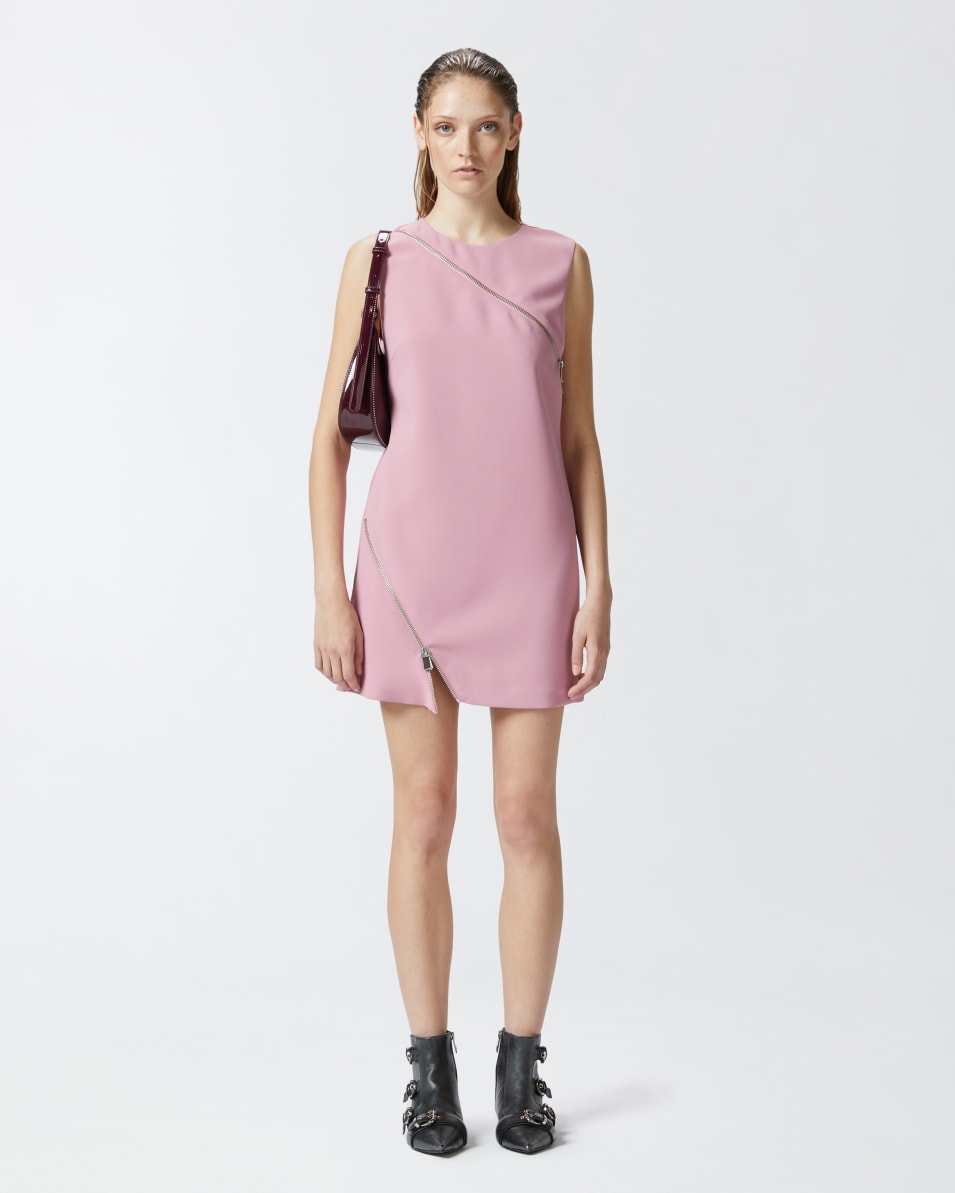 Pinko Kurzes Kleid mit asymmetrischem Reißverschluss Neueste Stile