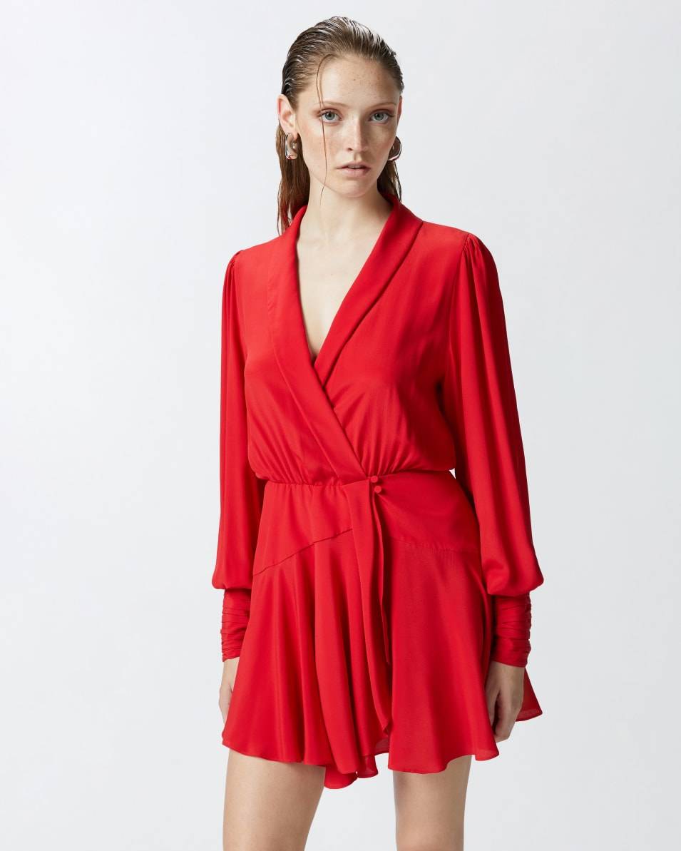 Pinko Kurzes Kleid aus Seidenmix mit tiefem Ausschnitt Zeitbegrenzte Promotion
