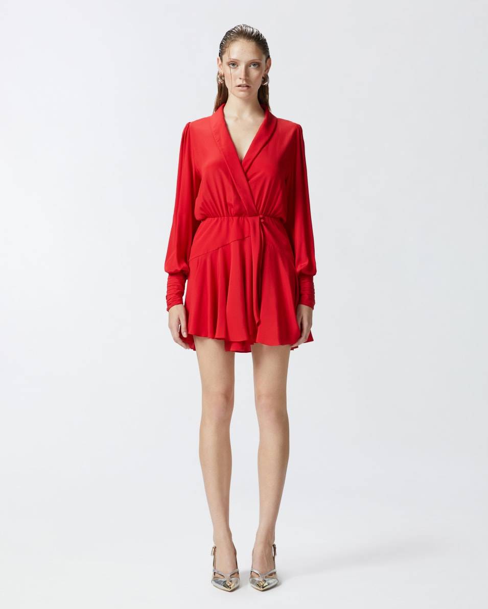 Pinko Kurzes Kleid aus Seidenmix mit tiefem Ausschnitt Zeitbegrenzte Promotion