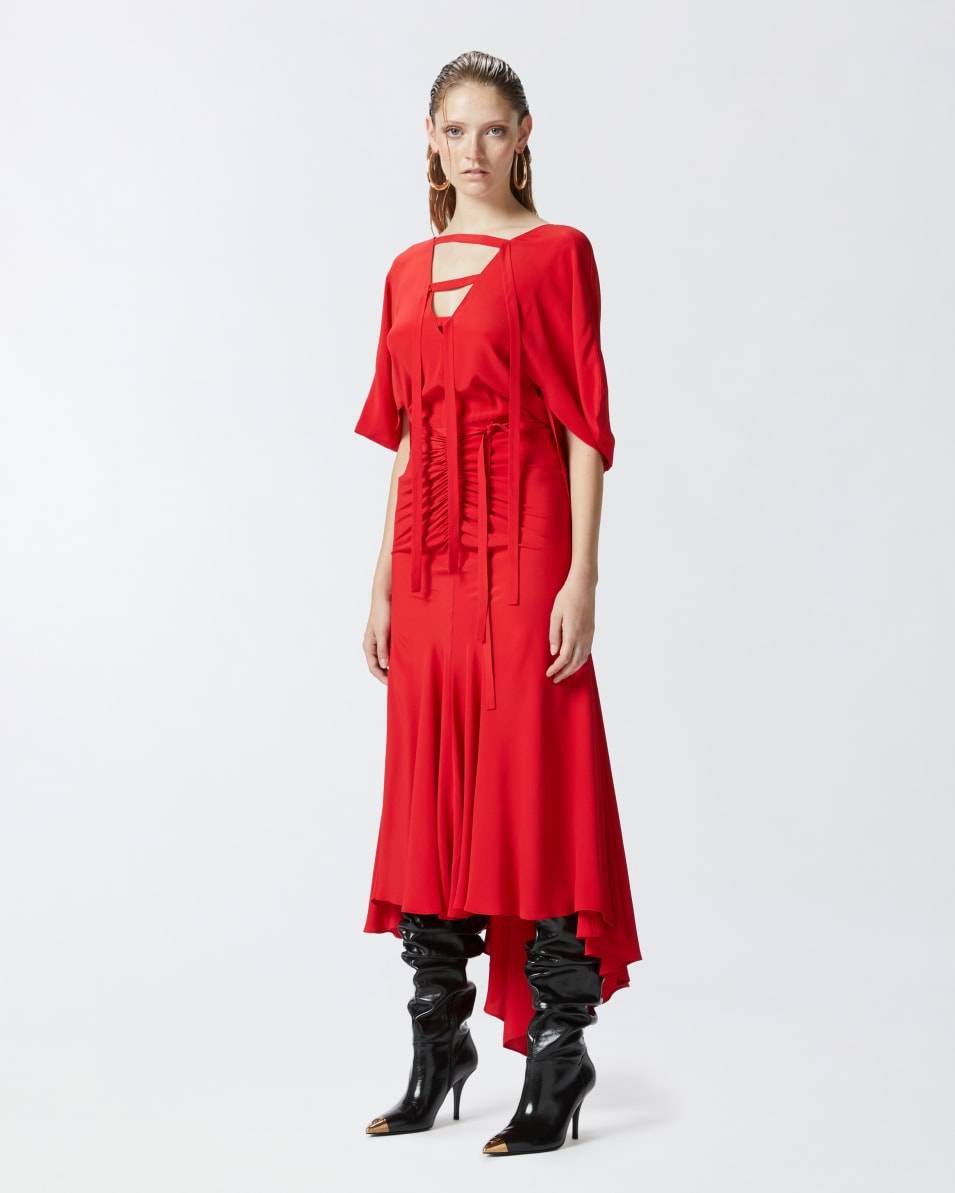 Pinko Langes Crêpe-Kleid aus Seidenmix Bis zu 60% Rabatt