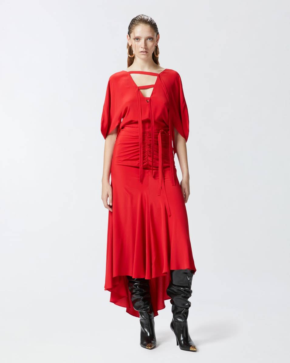 Pinko Langes Crêpe-Kleid aus Seidenmix Bis zu 60% Rabatt