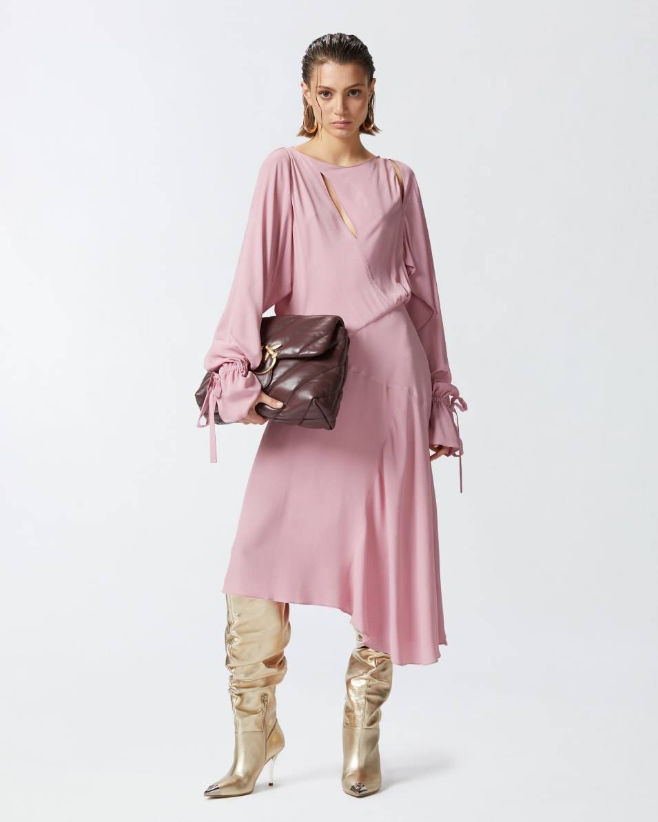 Pinko Asymmetrisches Midikleid aus Crêpe Bis zu 65% Rabatt