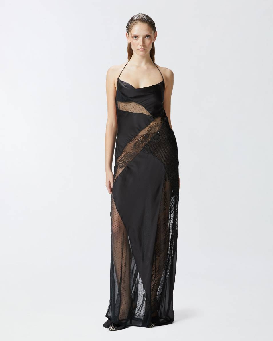 Pinko Elegantes langes Patchwork-Kleid Bis zu 55% Rabatt