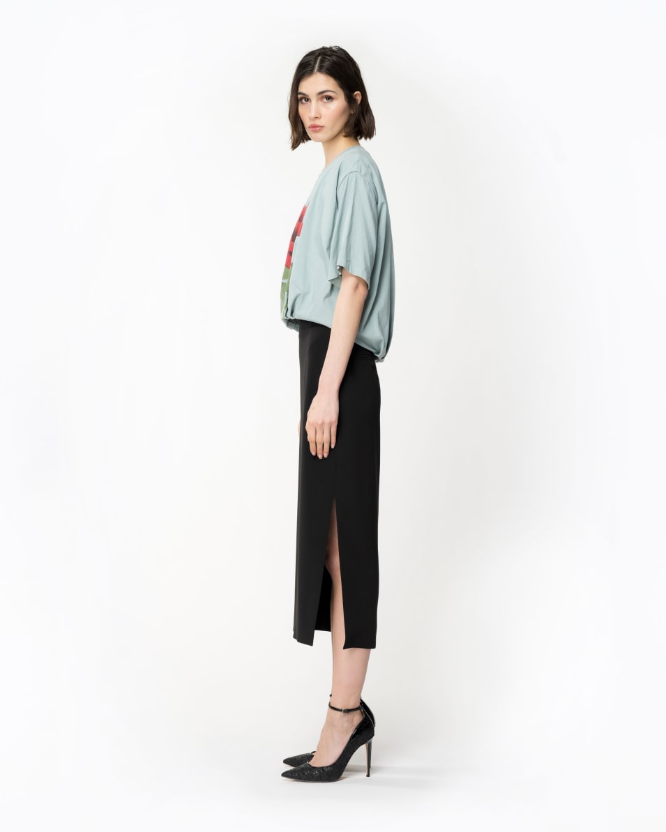 Pinko Cropped-T-Shirt mit Rosen-Print Zeitlich begrenztes Angebot