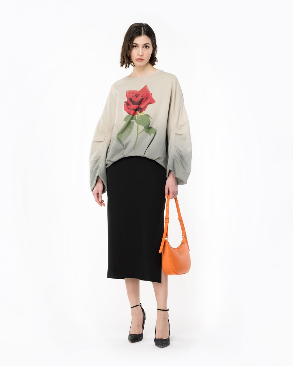 Pinko Farbverlauf-Sweatshirt mit Rosen-Print Bestseller