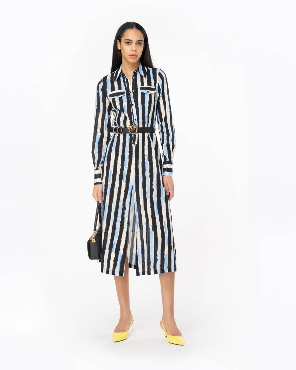 Pinko Hemdblusenkleid Pinselstrich Tiefpreis