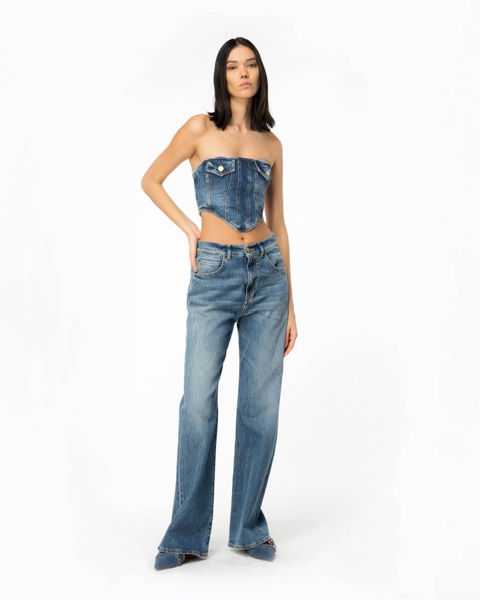 Pinko Wide-Leg-Jeans aus Vintage-Denim Nur für heute