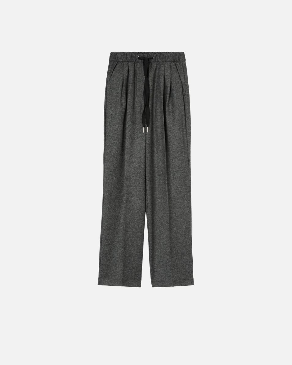 Pinko Weite Pull-on-Hose aus Flanell mit "Salz und Pfeffer"-Effekt Top Angebot