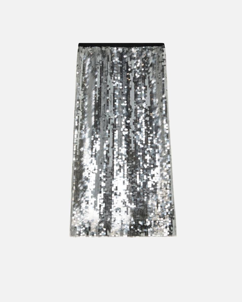 Pinko Bleistiftrock aus paillettenbesetztem Mesh-Gewebe Online Outlet