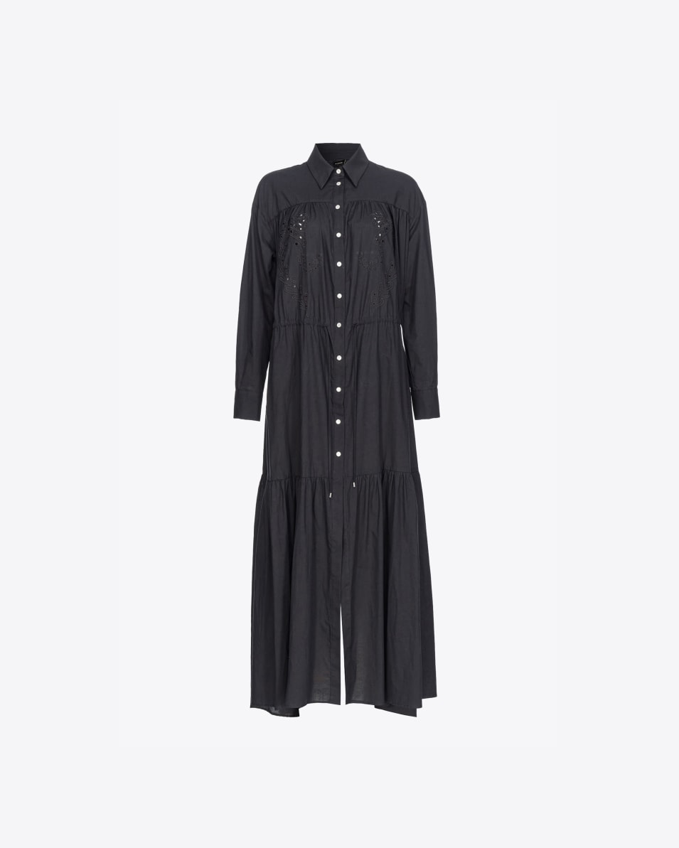 Pinko Hemdblusenkleid mit Lochspitze im Rodeo-Stil Räumungsverkauf