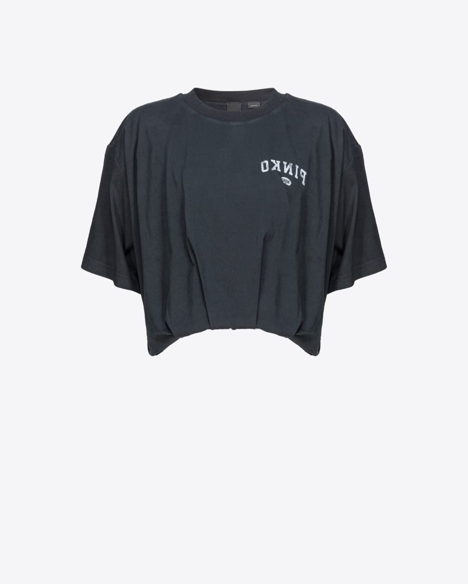 Pinko Cropped-T-Shirt mit Logoprint VIP-Rabatte