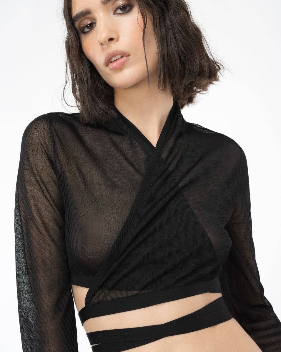 Pinko Kurzer Cardigan in Schleieroptik Reimagine PINKO by Patrick McDowell Super Sparpreis