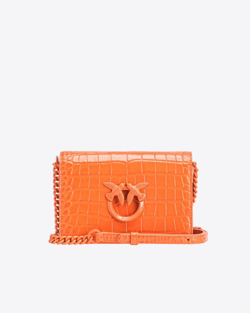 Pinko Mini Love Bag Click Kroko glänzend