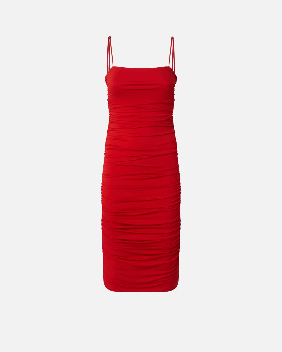 Pinko Gerafftes, eng anliegendes Midikleid aus technischem Gewebe
