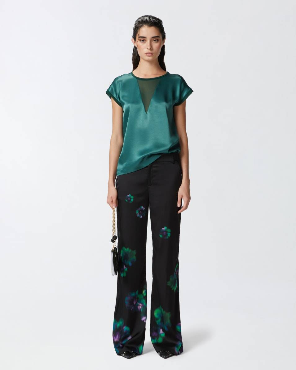 Pinko Satinhose mit Blumenprint Flash Sale