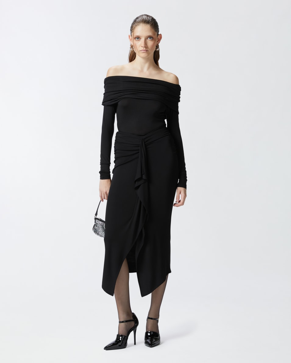 Pinko Fließender Longuette-Rock mit Volant Online Shopping
