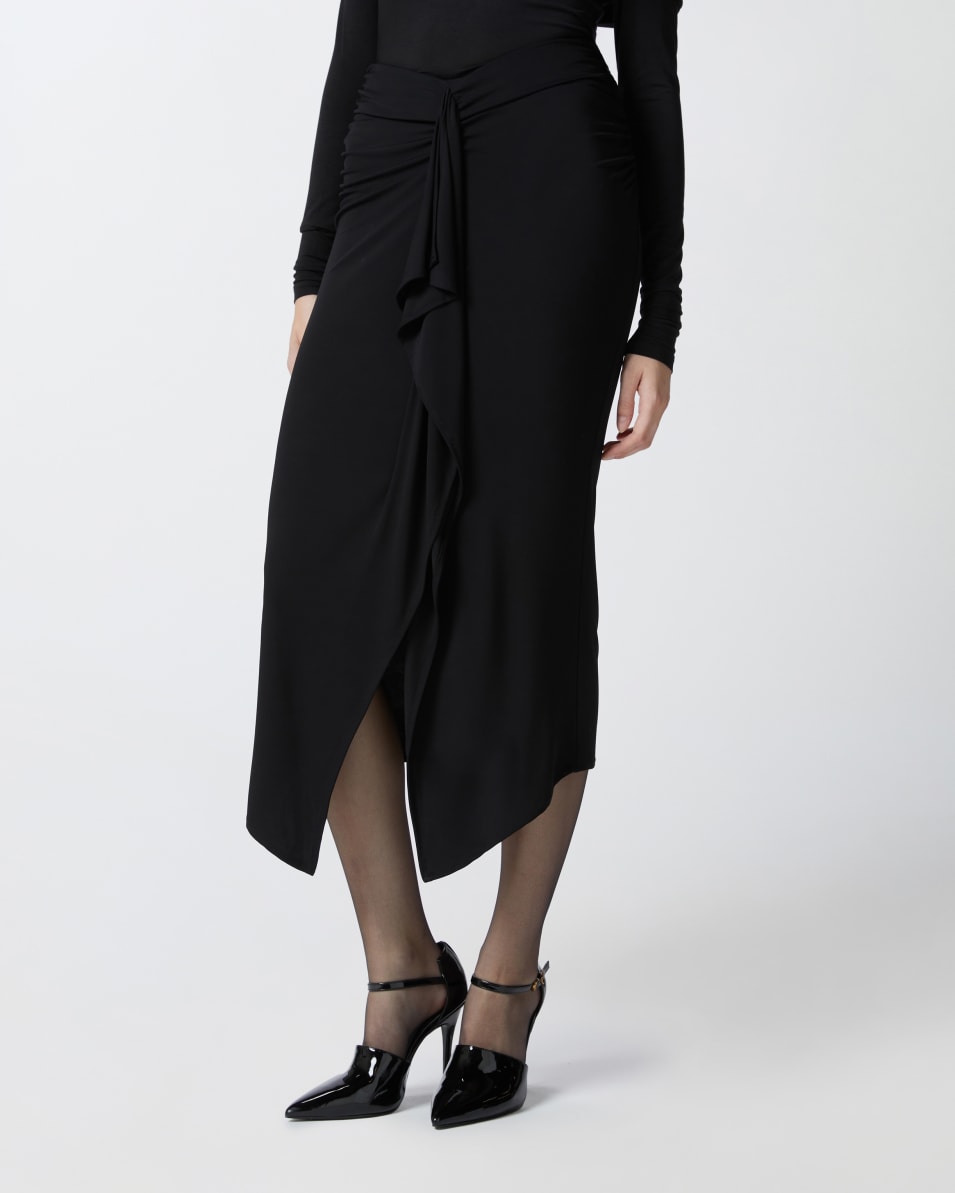 Pinko Fließender Longuette-Rock mit Volant Online Shopping