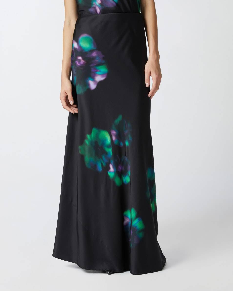 Pinko Langer Satinrock mit Blumenprint Preisnachlass