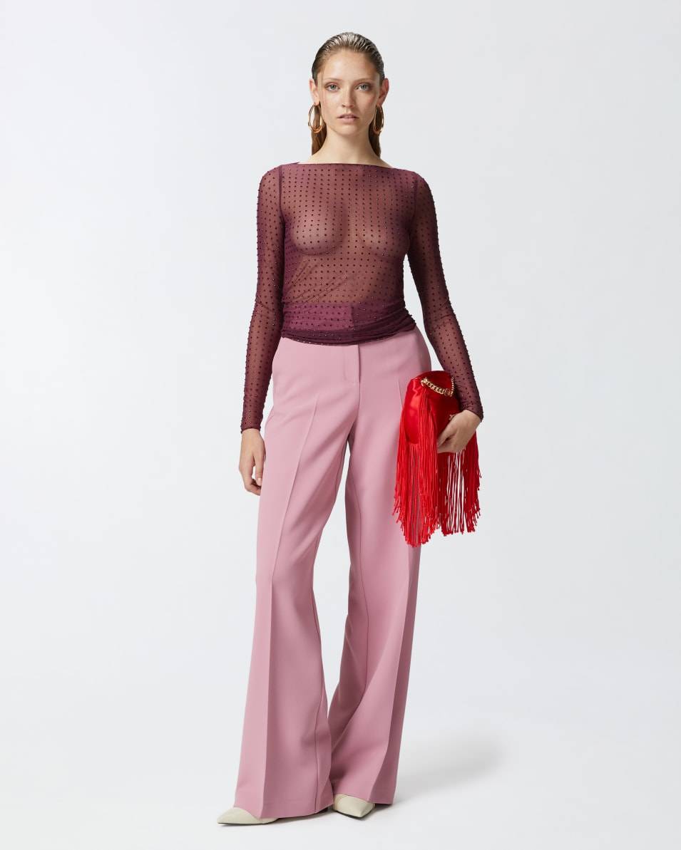 Pinko Elegante Palazzo-Hose aus Crêpe Valentinstagsangebot