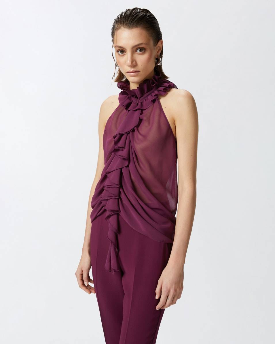 Pinko Georgette-Top mit Rüschen Online Outlet