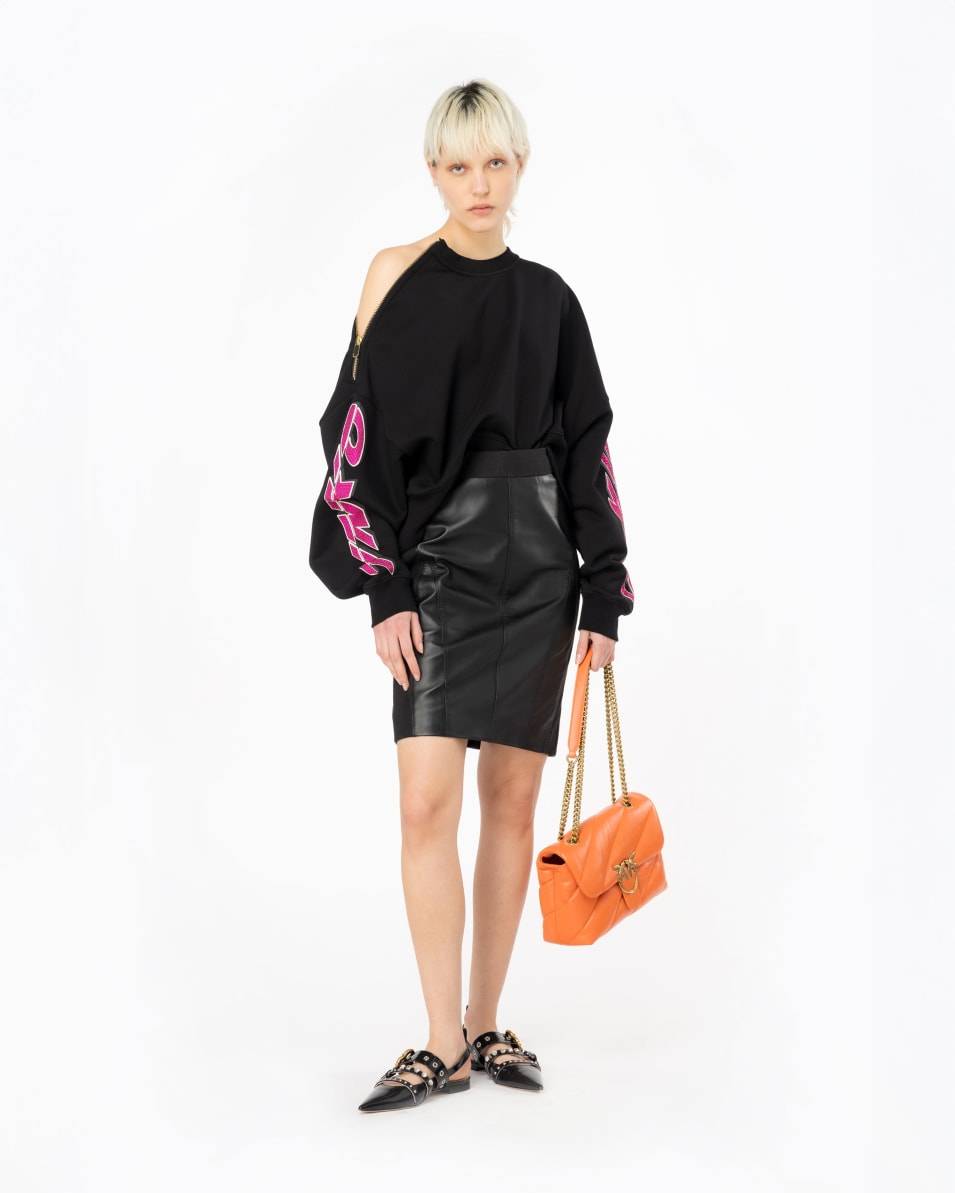 Pinko Crop-Sweatshirt mit strassbesetztem Print Wochenangebot