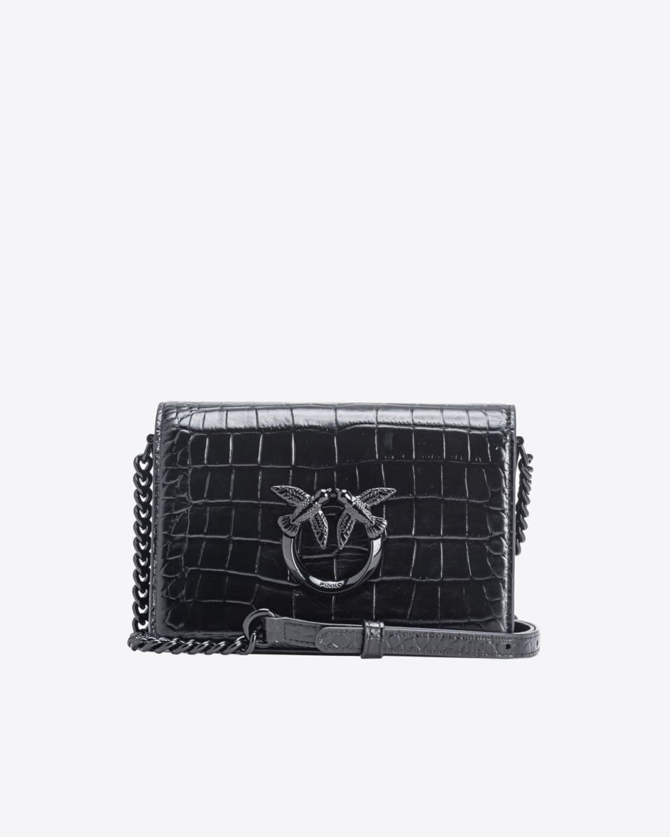Pinko Mini Love Bag Click Kroko glänzend