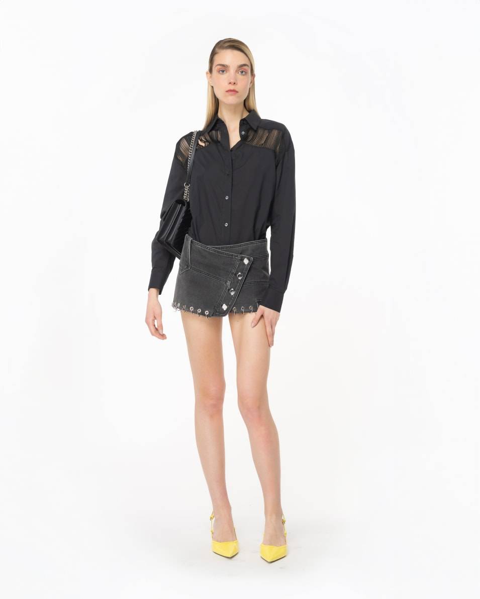 Pinko Musselin-Hemdbluse mit Fransen Fabrik Onlineshop