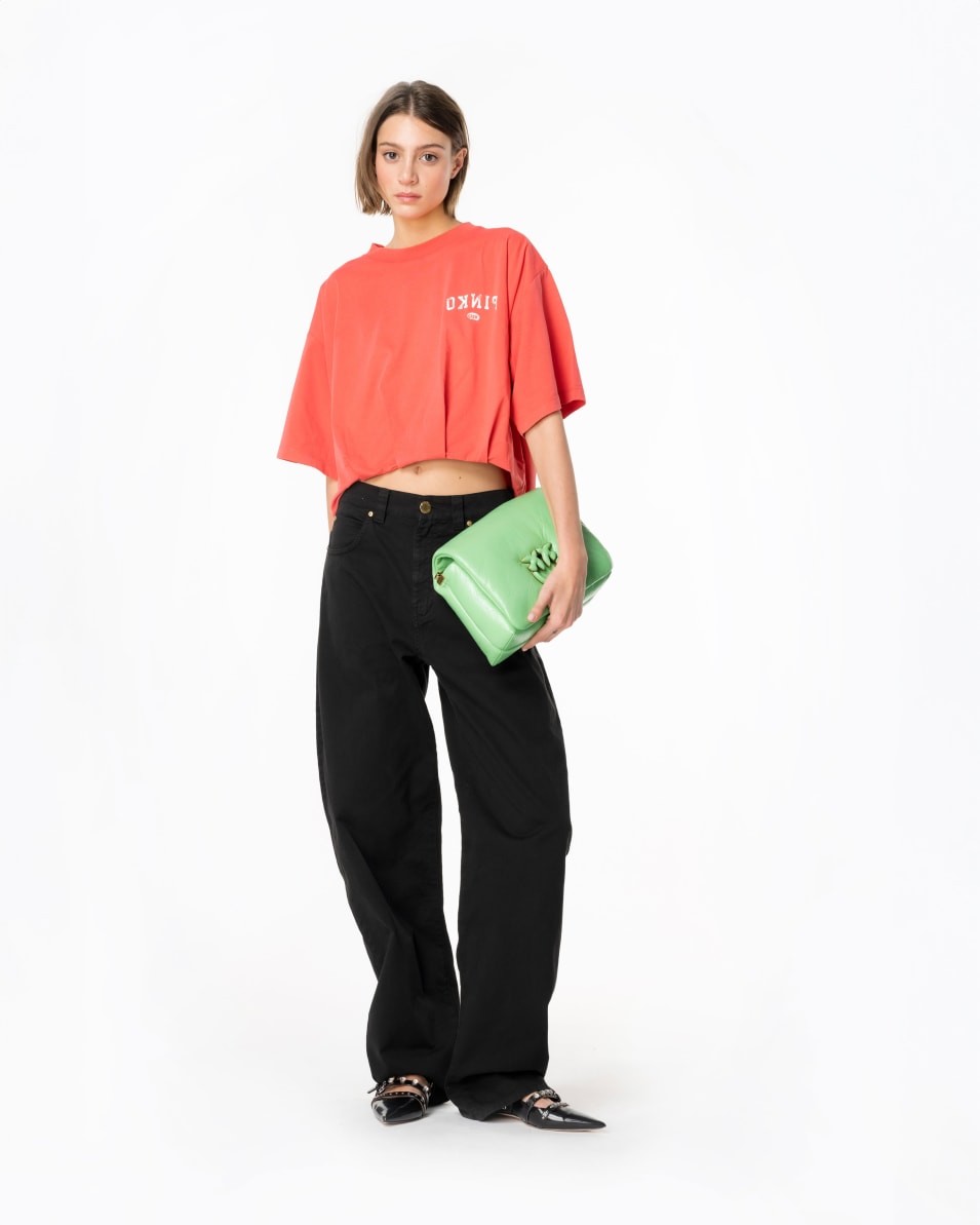 Pinko Cropped-T-Shirt mit Logoprint Fabrikpreis