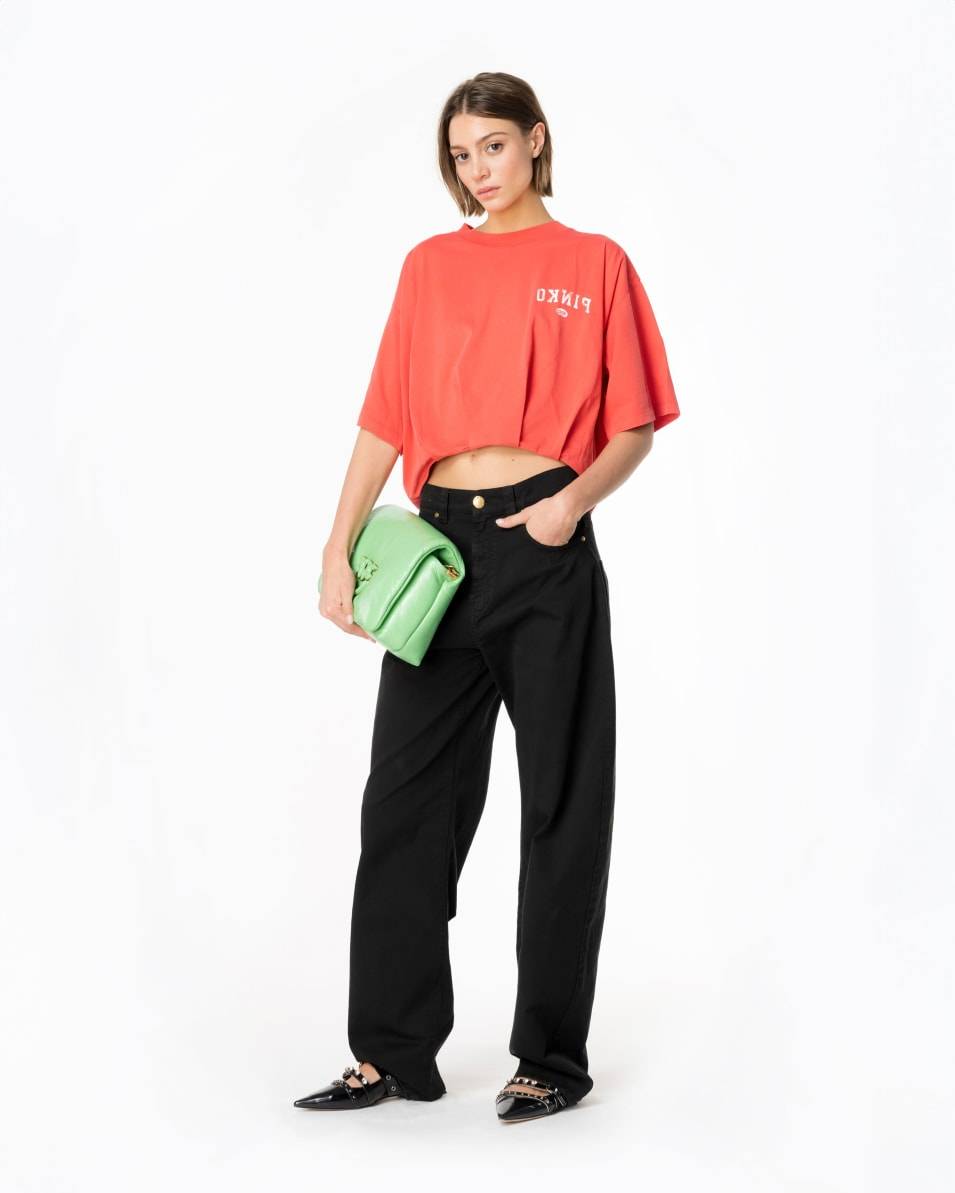 Pinko Cropped-T-Shirt mit Logoprint Fabrikpreis
