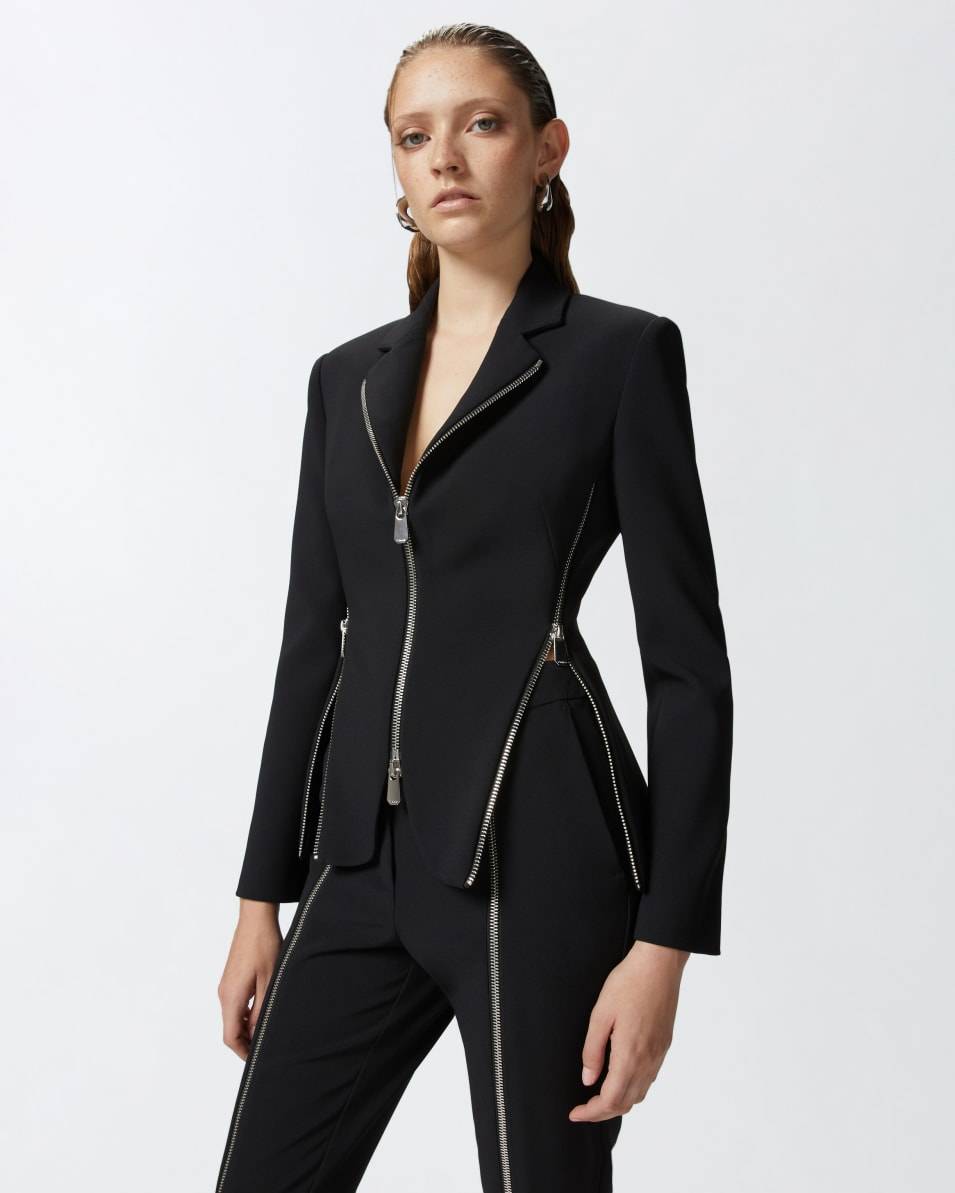 Pinko Jacke aus Crêpe-Stoff mit Metallreißverschlüssen Wochenangebot