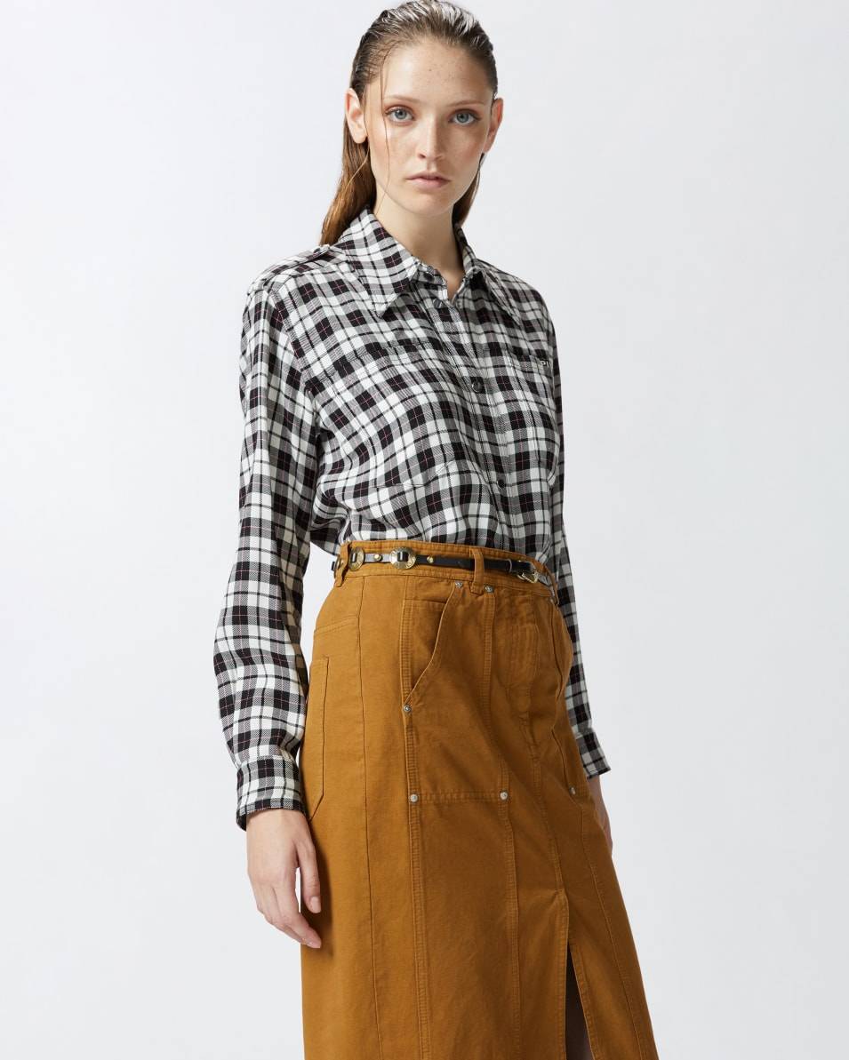 Pinko Klassische Hemdbluse mit Karomuster Kostenlose Rückgabe