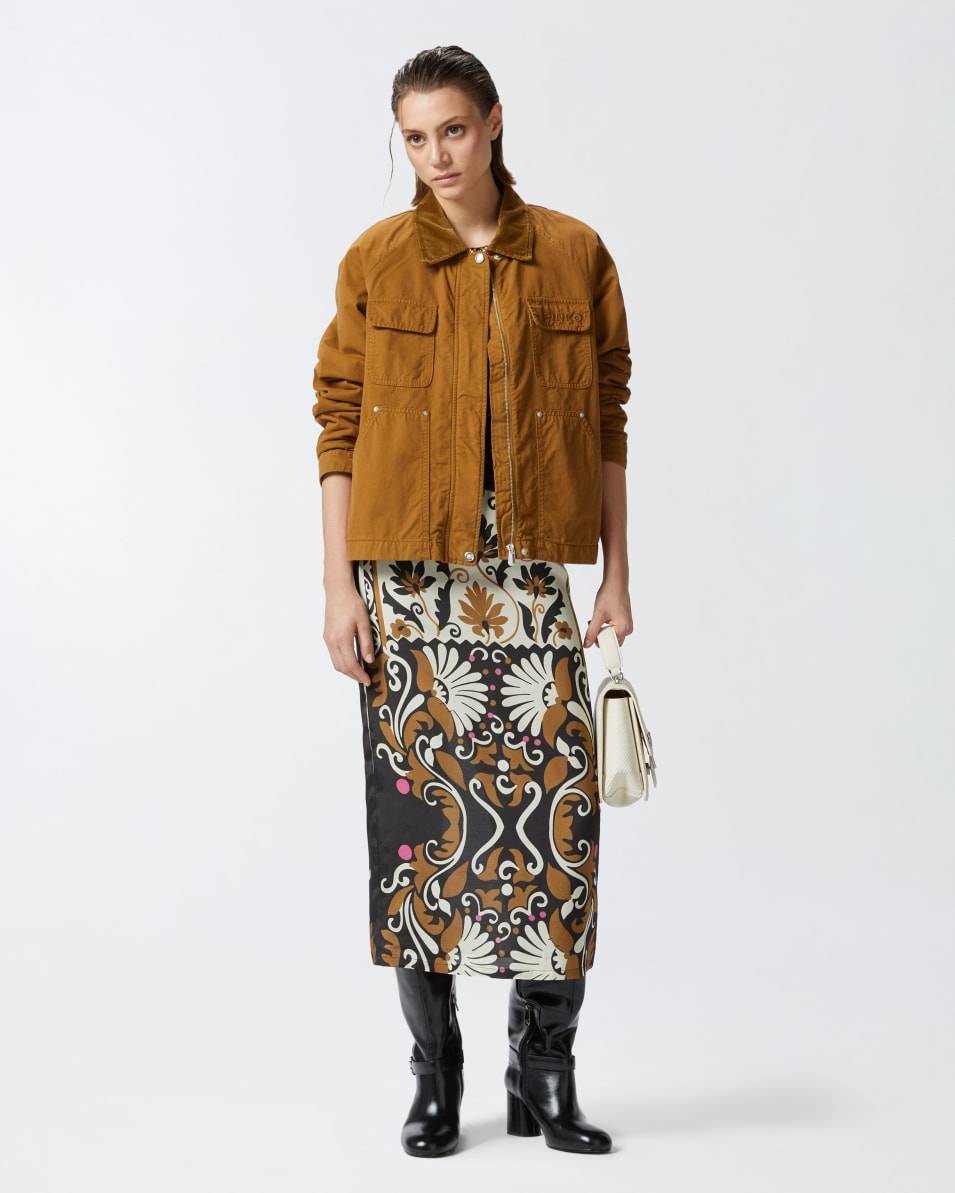 Pinko Langer Rock mit Blumendruck und Schlitz Letzte 3 Tage