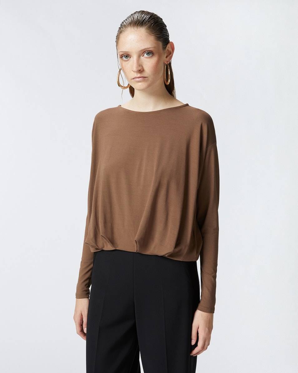 Pinko Pullover aus fließendem Jersey mit Drapierung Neueste Stile