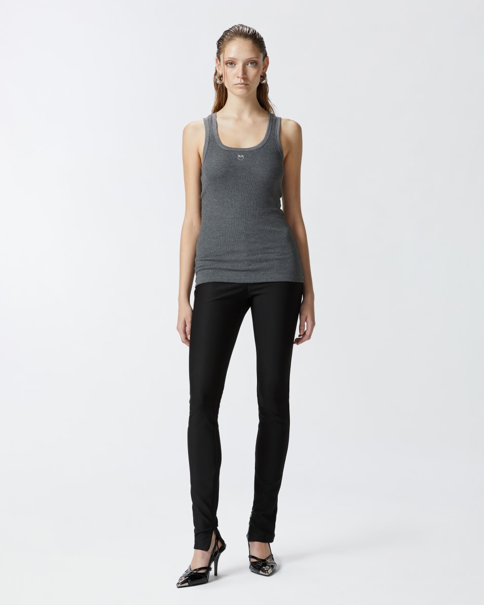 Pinko Geripptes Tanktop mit Logo Heißer Verkauf