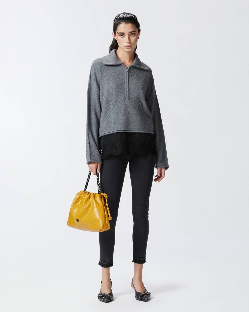 Pinko Enge Skinny-Jeans aus schwarzem Denim Große Rabatte